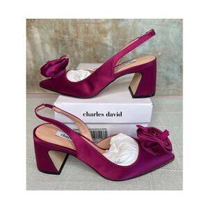Charles David Althea Magenta Pink Slingback Pumps Pointed Toe Heels Size 6 M